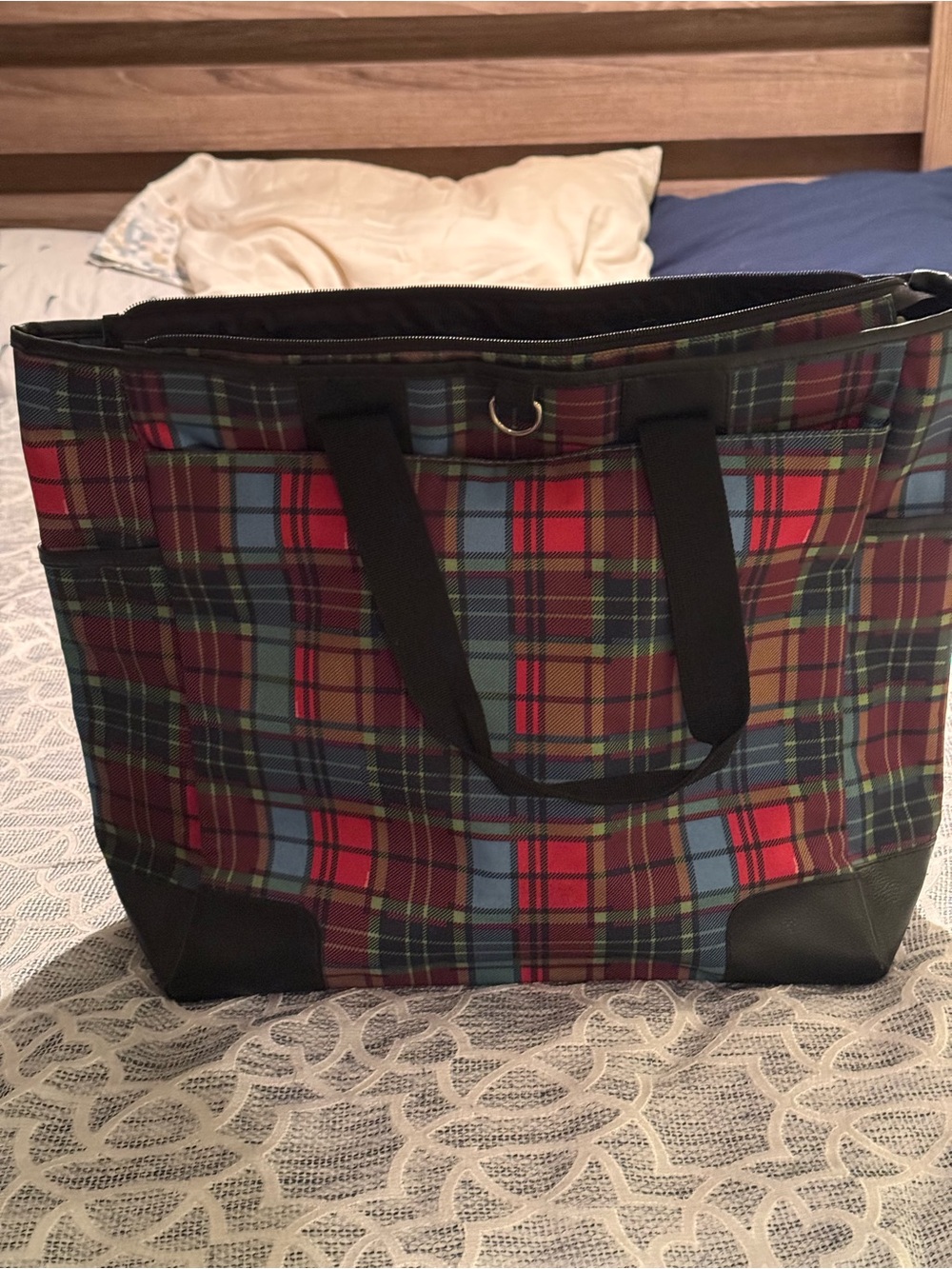 Sydney Love Red & Blue Tartan Plaid Duffel Set - Picture 2 of 8
